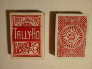Tally Ho No 9 A Dougherty Vintage Playing Card Deck 52 Cards Red Circle