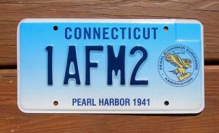 Connecticut Pearl Harbor Survivor 1941 License Plate Wwii Hawaii 1afm2