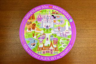 Disneyland 50th Anniversary Collectable Plate Set By Shag - - 2005
