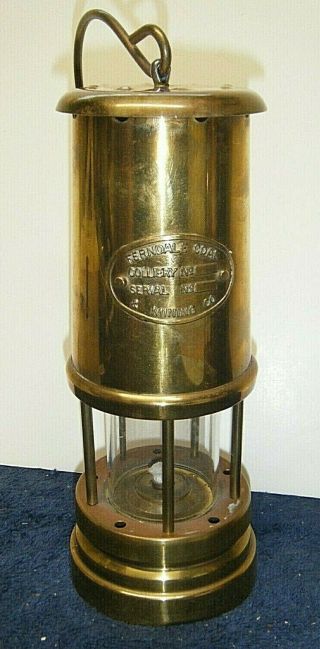 Vintage Brass Miners Lamp - Ferndale Coal & Mining Co 1