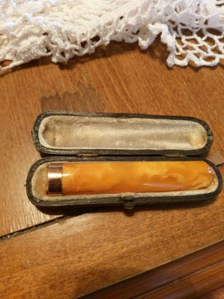Antique amber gold ciggaret holder 2
