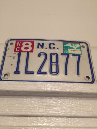 Vintage,  North Carolina,  Motorcycle License Plate " 5v8783 "