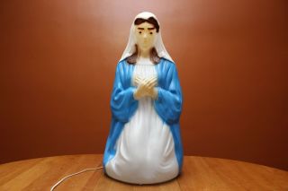 Vintage Empire Lighted Blow Mold Nativity 27 " Kneeling Mary With Cord Guc