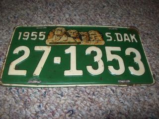 Steel 1955 South Dakota License Plate Mount Rushmore Classic Car