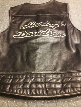 Vintage Mens Large Harley Davidson Leather Vest