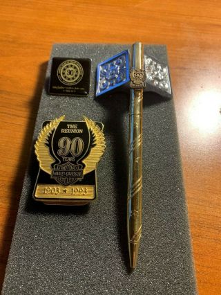 1903 - 1993 Harley Davidson The Reunion 90 Years Of Excellence Money Clip/pen/pin/