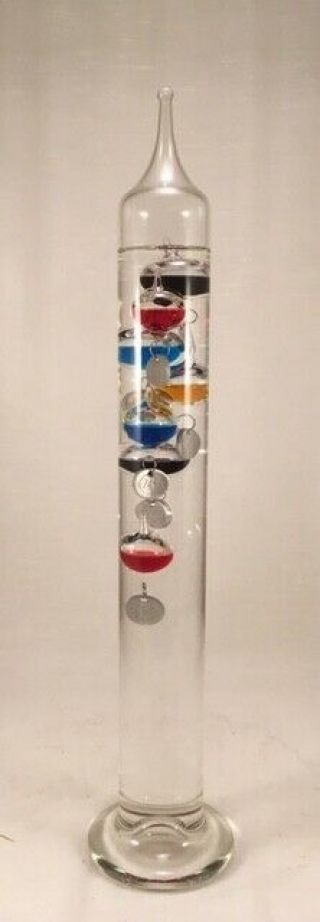 Colorful Law Of Physics Indoor 7 Ball 16 ¾ " Tall Glass Galileo Thermometer