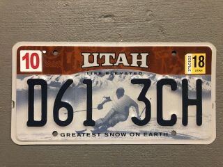 Utah License Plate Life Elevated Greatest Snow On Earth Ski 