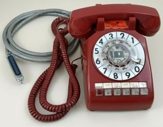 Vintage Bell System Western Electric Rotary Dial Phone Desk Red Multi Line 5 - 64