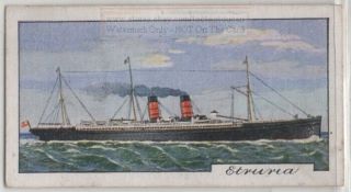 1884 Rms Etruria Cunard British Transatlantic Liner 1930s Trade Card