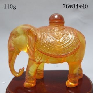 Chinese Hand - Carved Yellow Elephant Snuff Bottle Nr