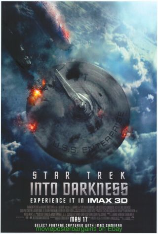 Star Trek Into Darkness Movie Poster Ultra Rare Un - Imax Advance Style 2013