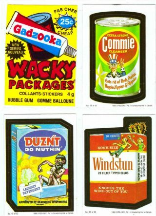 Wacky Packages Opc 1989 / Series 5 - - Complete Set (62),  3 Back Variants,  2 Wraps