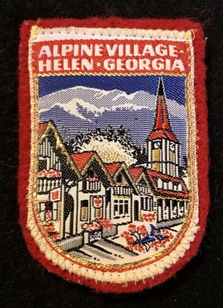 Alpine Village Vintage Patch Helen Georgia Souvenir Travel Skiing Ski Ecusson