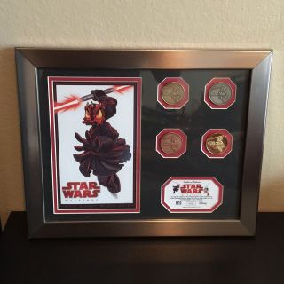 Disney Darth Maul Donald Duck Star Wars Coin Le Framed Limited Set 105 Of 1000
