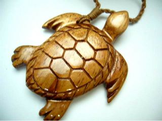 Koa Wood Hawaiian Jewelry Turtle Pendant Choker/necklace 45047