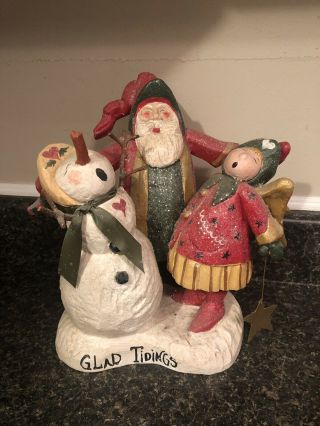 D Calla Glad Tidings House Of Hatten Santa Snowman Angel Collectible Decoration