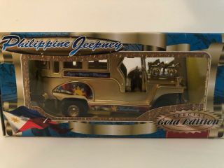 Philippine 3 " Jeepney Special Gold Edition Pull Back Action Die - Cast Metal