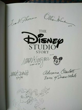 THE DISNEY STUDIO Story Book Signed by 6 Artists with Sketches 1988 7