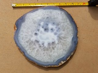 Brazilian Agate Geode Slab Slice 6.  4 Lbs 10 " By 10 " By 1 " Crystal Geode Fossil