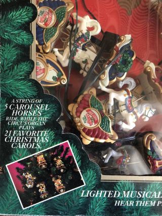 Vintage Mr.  Christmas Holiday Lighted Musical Carousel Calliope 21 Songs 5 Horse 3