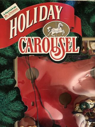 Vintage Mr.  Christmas Holiday Lighted Musical Carousel Calliope 21 Songs 5 Horse 5