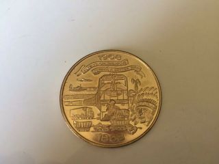 Vtg 1968 Santa Fe Railroad 100 Year Commemorative Token/coin Gold Tone Metal