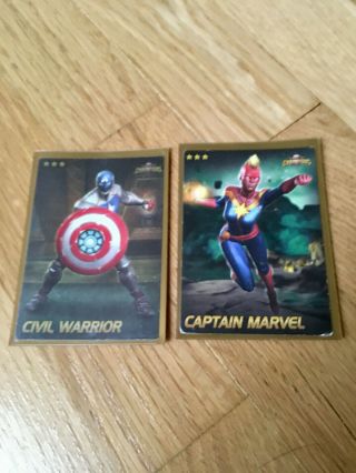 Rare Civil Warrior And Captain Marvel Contest Of Champions Cards