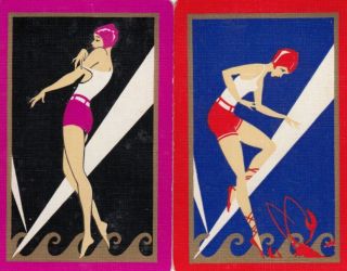 Vintage Swap Playing Card - 2 Single - Deco Ladies - 2