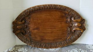 Southern Living At Home Brimfield Resin Wood Grain Oval Tray Platter 21 X 13