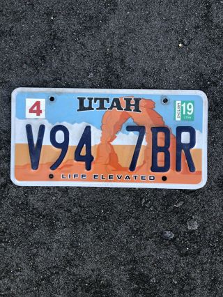 Utah License Plate Delicate Arch Life Elevated V94 7br