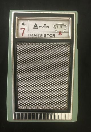 Vintage Arvin 7 Transistor Radio Model 61r35 Ice Blue (7)
