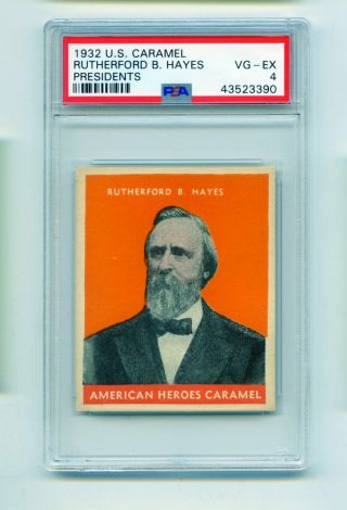 1932 Us Caramel President Rutherford B Hayes Non Sports Card Psa Vg - Ex 4 (evans)