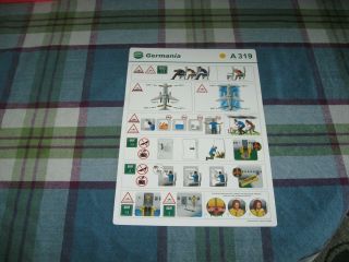 1 Germania Airlines A 319 Safety Cards