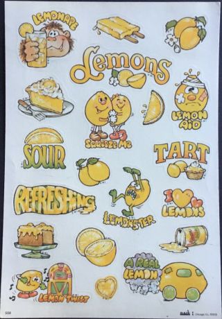 Vintage Scratch & Sniff Stickers - Mark 1 - Lemon - Awesome Scent