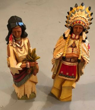 18 " Thanksgiving/fall/harvest Native American Figurines By Darico/pacific Rim