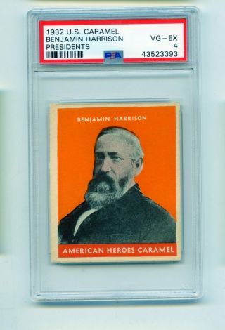 1932 Us Caramel President Benjamin Harrison Non Sports Card Psa Vg - Ex 4 (evans)