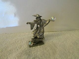 Rare 1989 Rawcliffe Pewter Krakora Sorcerer Wizard Crystals Figurine 12