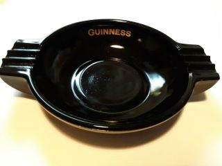 Guinness Vintage Black With Gold Lettering Ceramic Ashtray