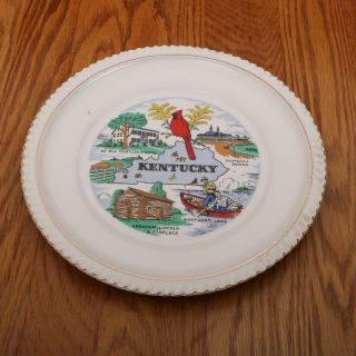 Vintage Kentucky Souvenir Plate Collectible Churchill Downs Home Lake Birthplace