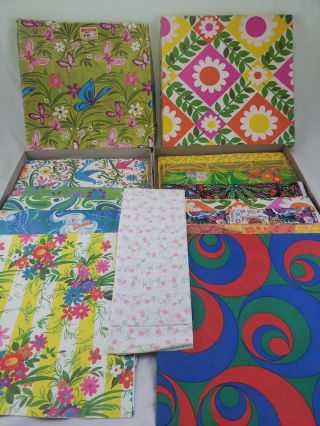 Vintage Retro Mid Century Gift Wrapping Paper 1960 - 70s Sheets & Scraps