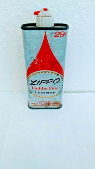 Vintage Zippo Lighter Fuel Can Tin Container Advertising 29 Cent Rare