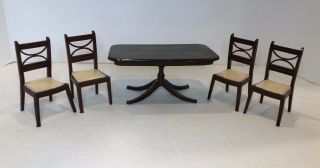 Vintage 1940s Renwal Dollhouse Furniture,  Dining Table,  D51 & 4 Chairs,  D53/k63