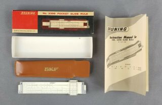 Charles Bruning Skf Pocket Slide Rule 2398 Calculator Dual Sided (vintage 1958)