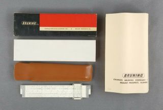 Charles Bruning SKF Pocket Slide Rule 2398 Calculator Dual Sided (Vintage 1958) 2