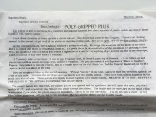 POLY - GRIPPED PLUS by STEVE DUSHECK CLOSE UP MAGIC Rare Hard to Find 2