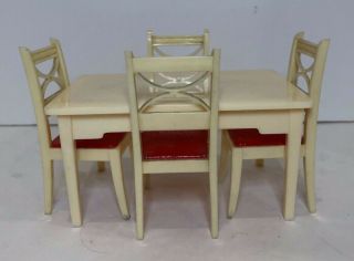 Vintage 1940s Renwal Dollhouse Furniture,  Kitchen Table,  K67 & 4 Chairs,  D53/k63