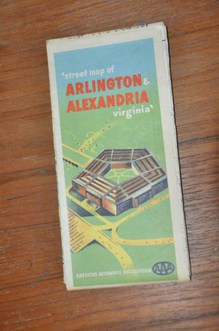 1963 - 64 Aaa Street Map Of Arlington & Alexandria Virginia