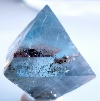 Ross Lillie Sky Blue Illinois Fluorite Octahedron With Chalcopyrite Inclusions