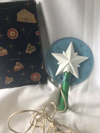 Vintage Electric Royalite Christmas Star With Blue Halo Tree Topper Iob